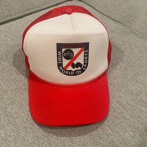 Eric Firestone gallery “wide world of sports” exhibit red SnapBack hat